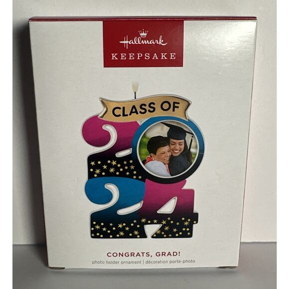 2024 Hallmark Keepsake Class of 2024 Congrats, Grad Photo Holder Ornament NIB - Picture 1 of 4